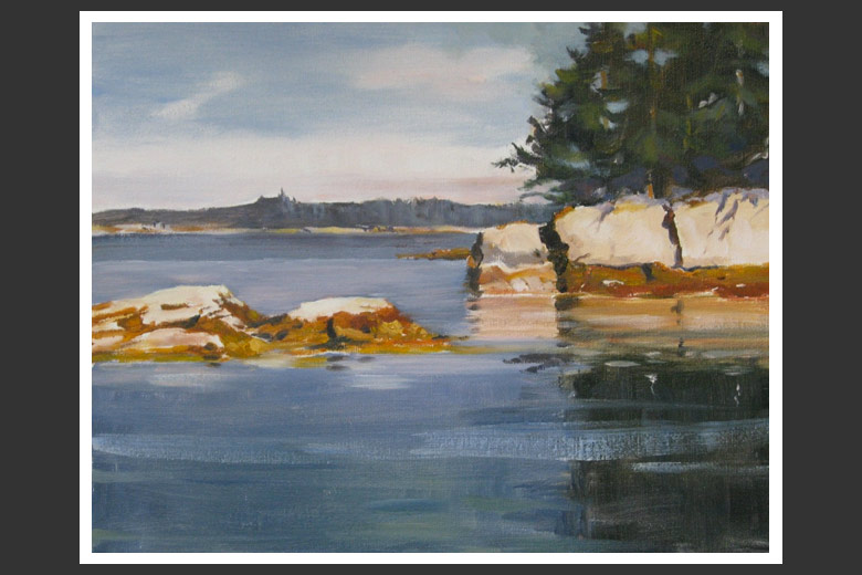 Penobscot Rocks - Painting of Maine by K Dana Nelson